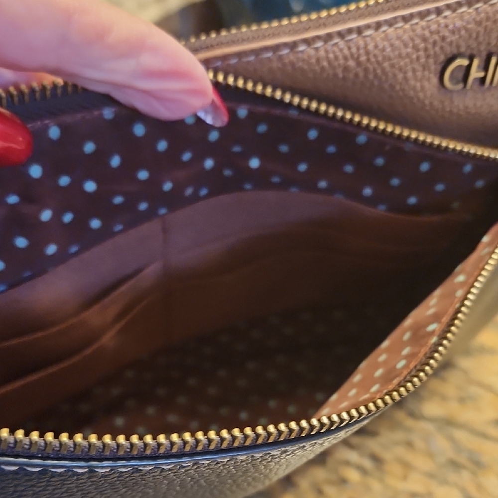Chala Blue and Brown Crossbody Bag with Leaf and Dragonfly Accents - Picture 8 of 13